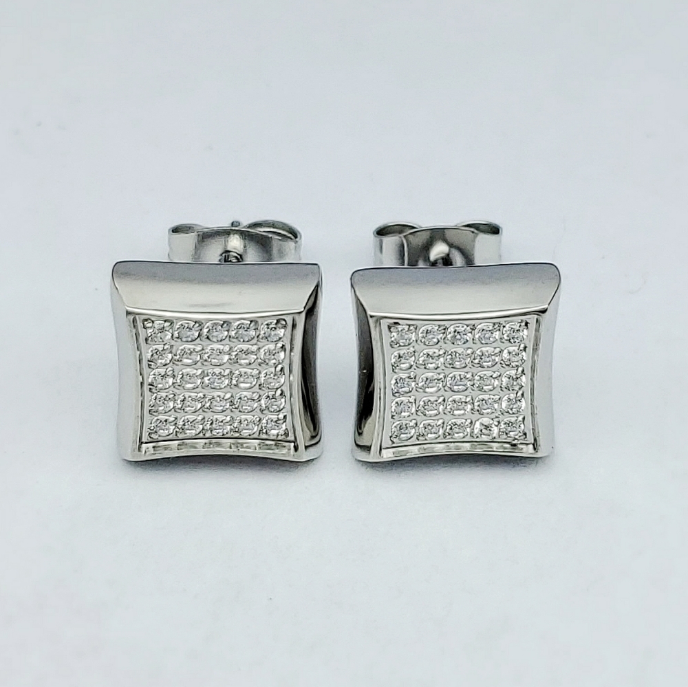 Unisex Stainless steel square earrings